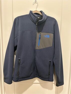 The North Face Navy Blue & Gray Full-Zip Fleece Jacket size S